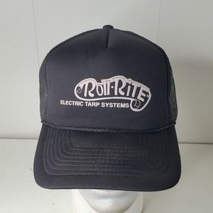 VTG Roll Rite Electric Tarp Systems Black Trucker Hat Semi Truck Snapback Cap